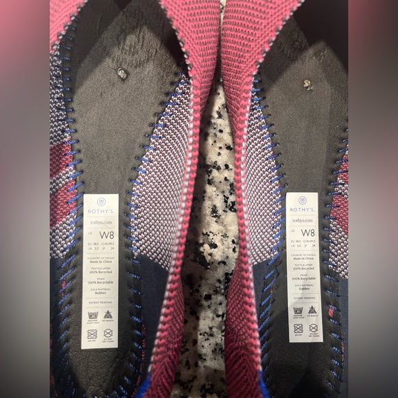 EUC, Rothy’s, Retired Magenta Racing Stripes, Point Toe Flats, Women’s Size 8 🤍 - Picture 5 of 10